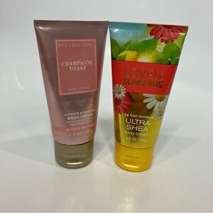 Bath & Body Works small lotion‎ set champagne toast and love & sunshine